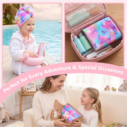 Basumee Microfiber Hair Towel Wrap for Kids Girls, Ultra Absorbent, 2 Pack - Image 5