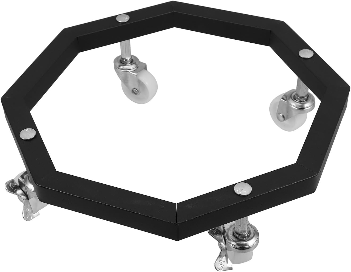 Operitacx Mobile Gas Cylinder Base, Stainless Steel Fuel Cylinder Holder with Locking Wheels, Rolling Gas Bottle Stand, Mobile Tank Stand, 11.6x11.6x4.1in, Black