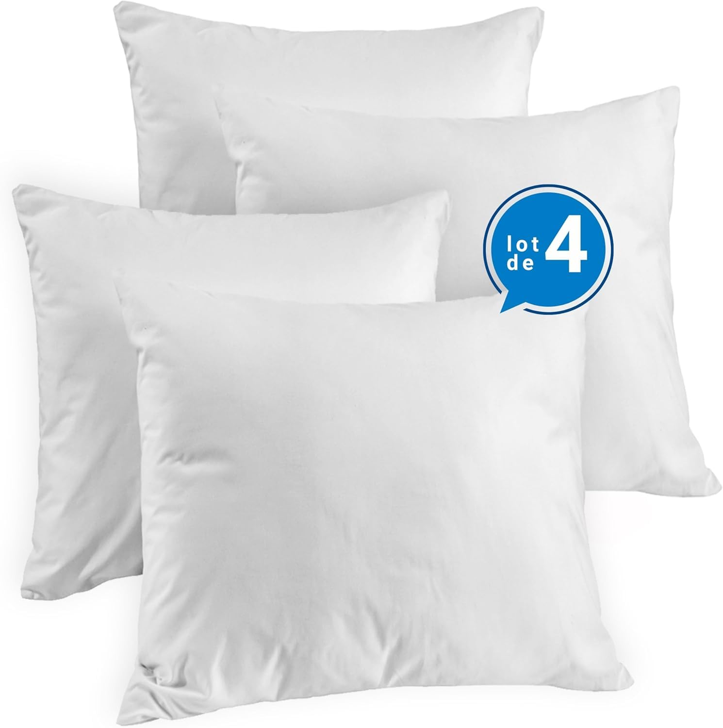 BLUE MOON Pack Les 4 Nuages - Lot de 4 Oreillers 60x60 cm | Confort Hôtellerie | Hypoallergénique & Certifié Oeko-​TEX® | Fabriqué en Belgique