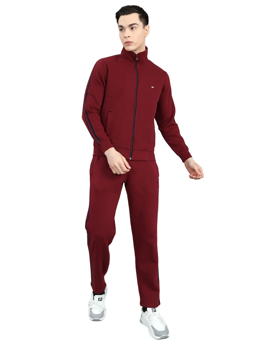 monte carlo Mens Regular Fit Solid Full Sleeve Stand Collar Tracksuit (Pack Of 1)-picture-19