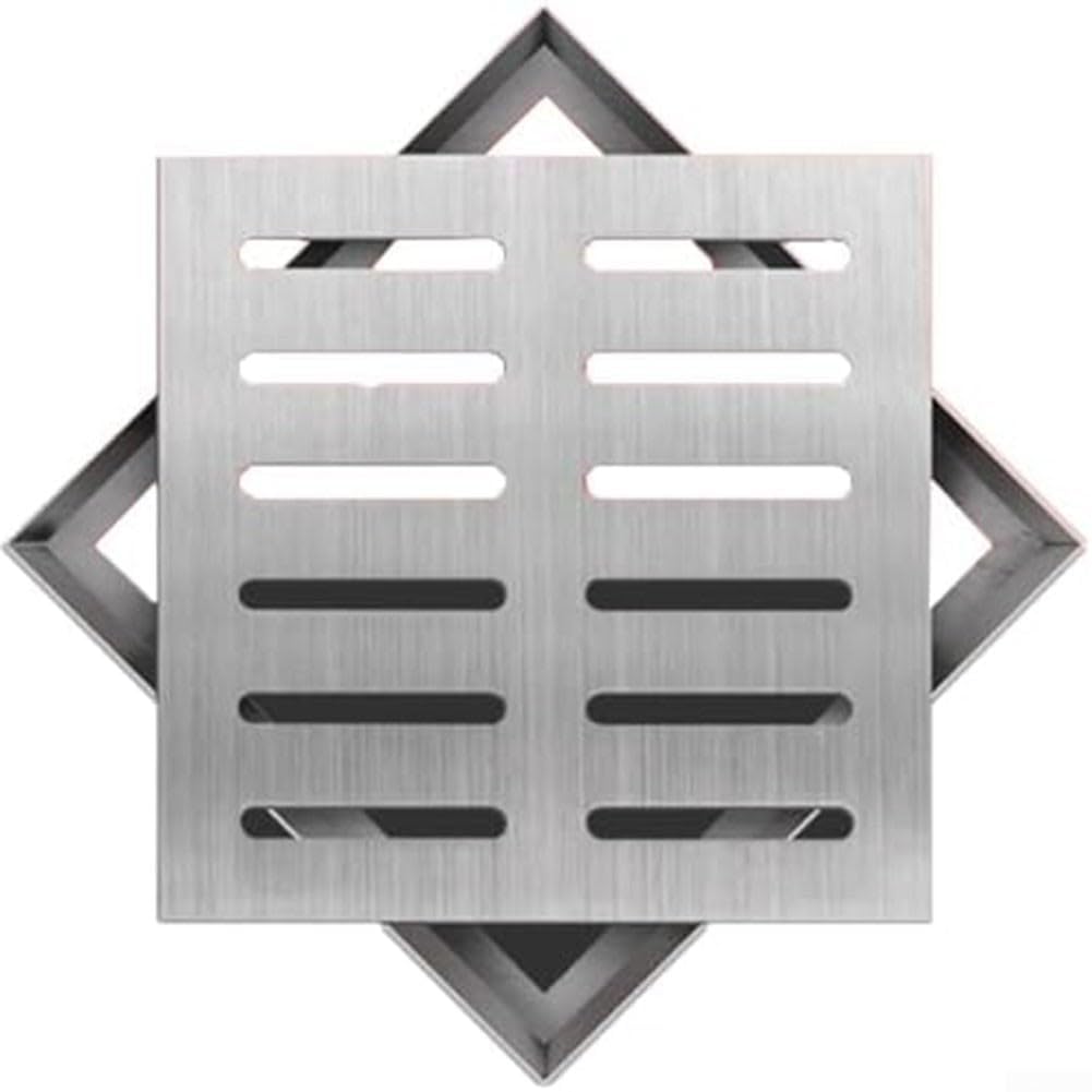 Sistema de drenaje de acero inoxidable con rejilla cuadrada regulable de 250 mm