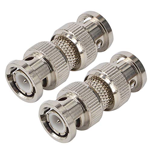 Onelinkmore Bnc Male To Male Coupler Connector M/M Bnc Male Plug To Male Plug Adaptor Silver Coupler Connector Bnc Male Coax Connector For Cctv Rg59 Cable Security System Video Camera Pack Of 2 #TOP3
