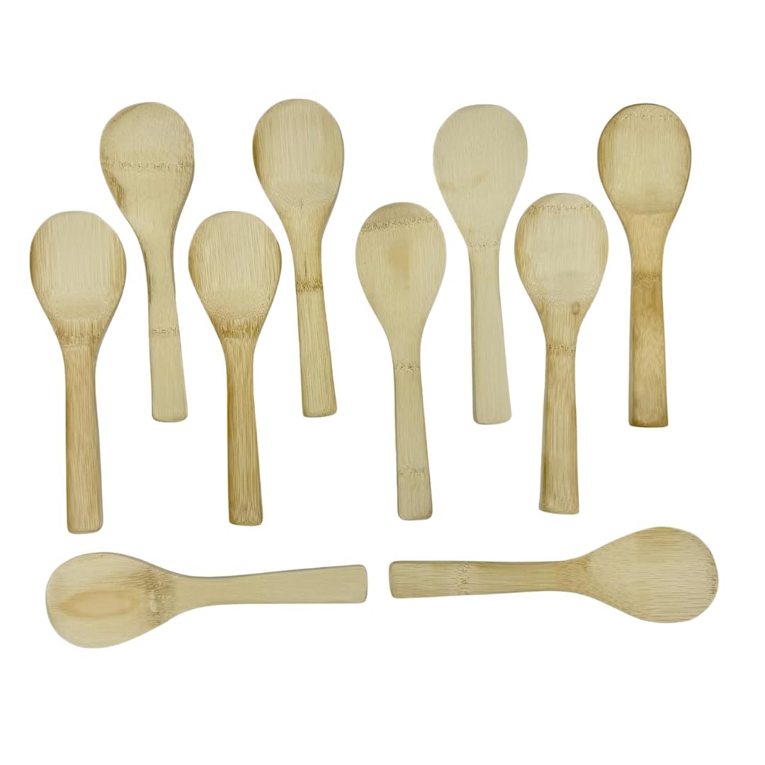 Springboard Plain Bamboo Wooden Spoons (10 Pack), Blank Craft Spoons for Kids EYFS Puppet Making, Storytelling & Displays