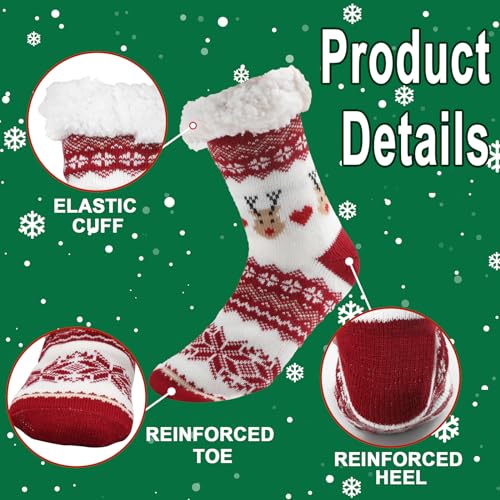 LOMIMOS Christmas Slipper Sock, Xmas Non Slip Sock Warm for Winter Home Women4