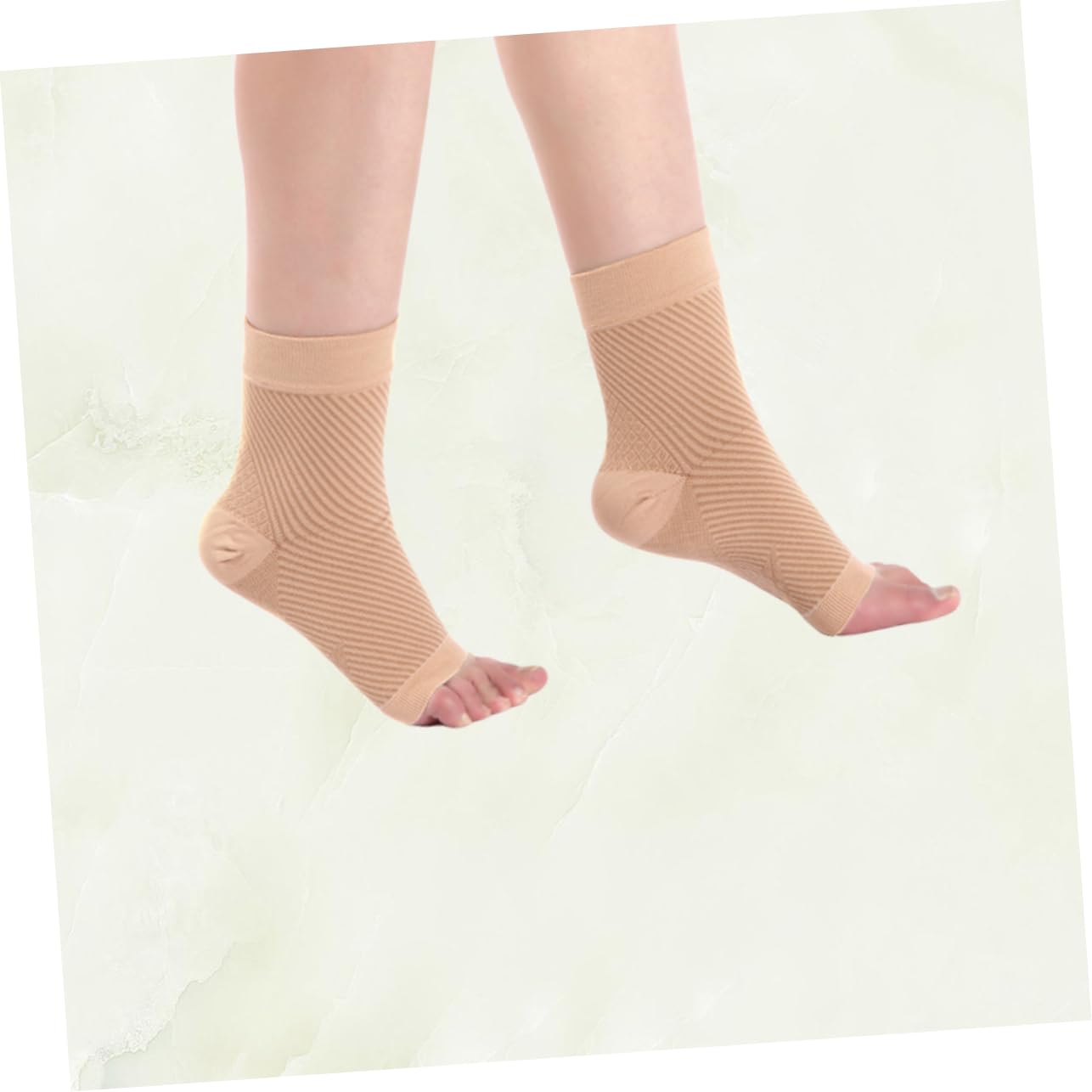 KOMBIUDA 1pair Compression Socks for Plantar Support Elastic Ankle Protector s Skin Color Breathable Design for Athletes Improves Circulation Reduces Pain Comfort