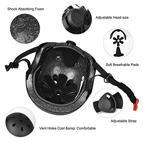 image for YOOGAA Kids Adjustable Helmet and Protective Gear Set for Kids 3-8, To