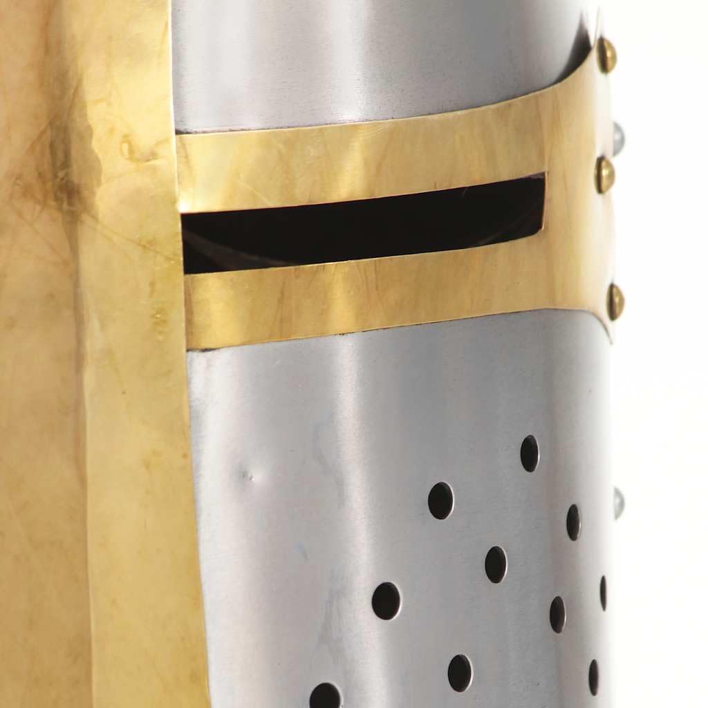 Genérico Réplica Casco de Caballero Cruzado Medieval Larp Acero Plateado,Arte y Ocio,Hobbies y Artes Creativas,Coleccionables,Armas coleccionables,Multicolor,2.24 kg,286206