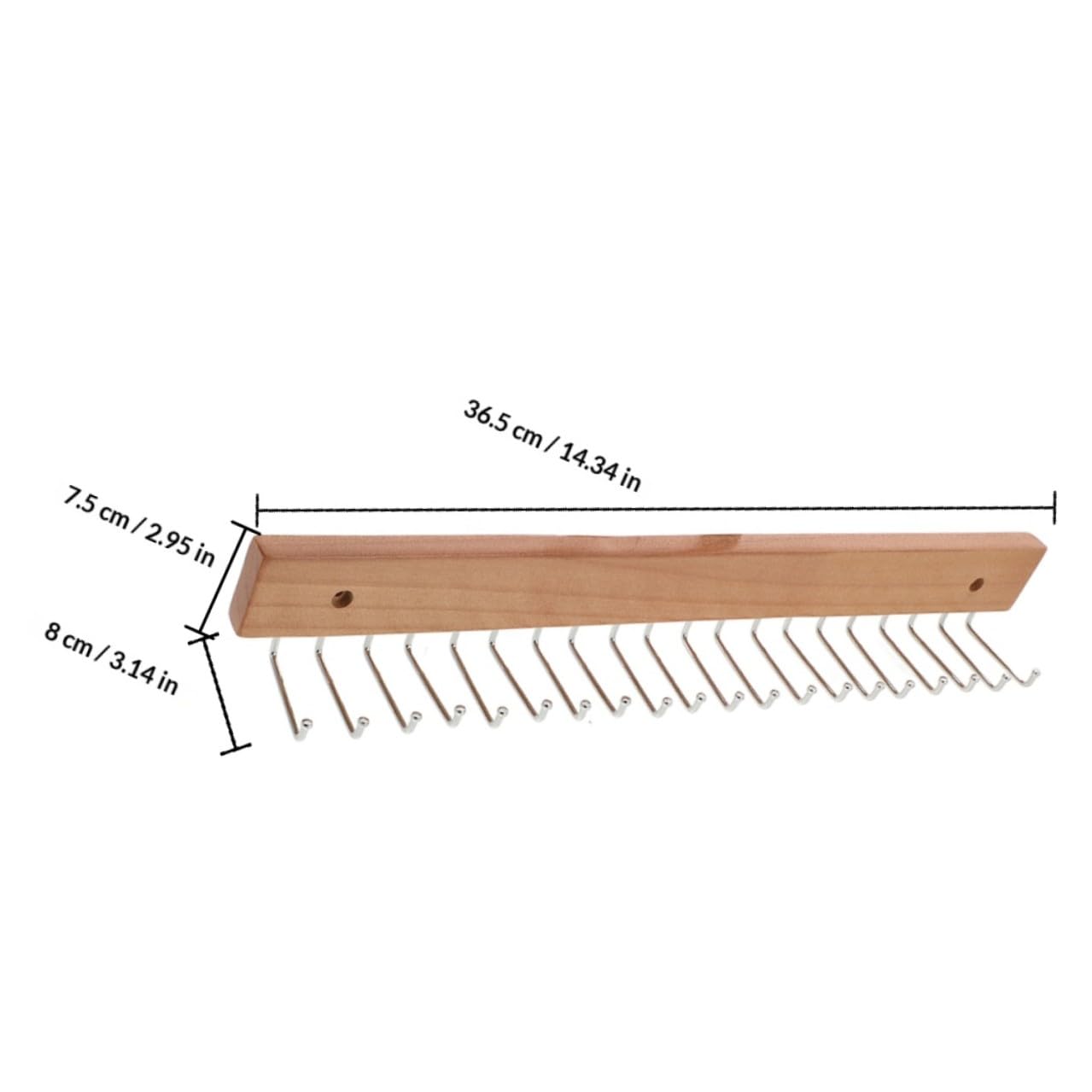 Porta Cravatte da Armadio 2 Pezzi in Legno e Ferro 20 Ganci | Design Salvaspazio, Installazione Semplice, Finitura Kaki, per Ingresso e Camera da Letto