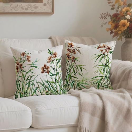 Housse coussin 60x60cm vintage lin brun | Douceur et confort de l'esprit