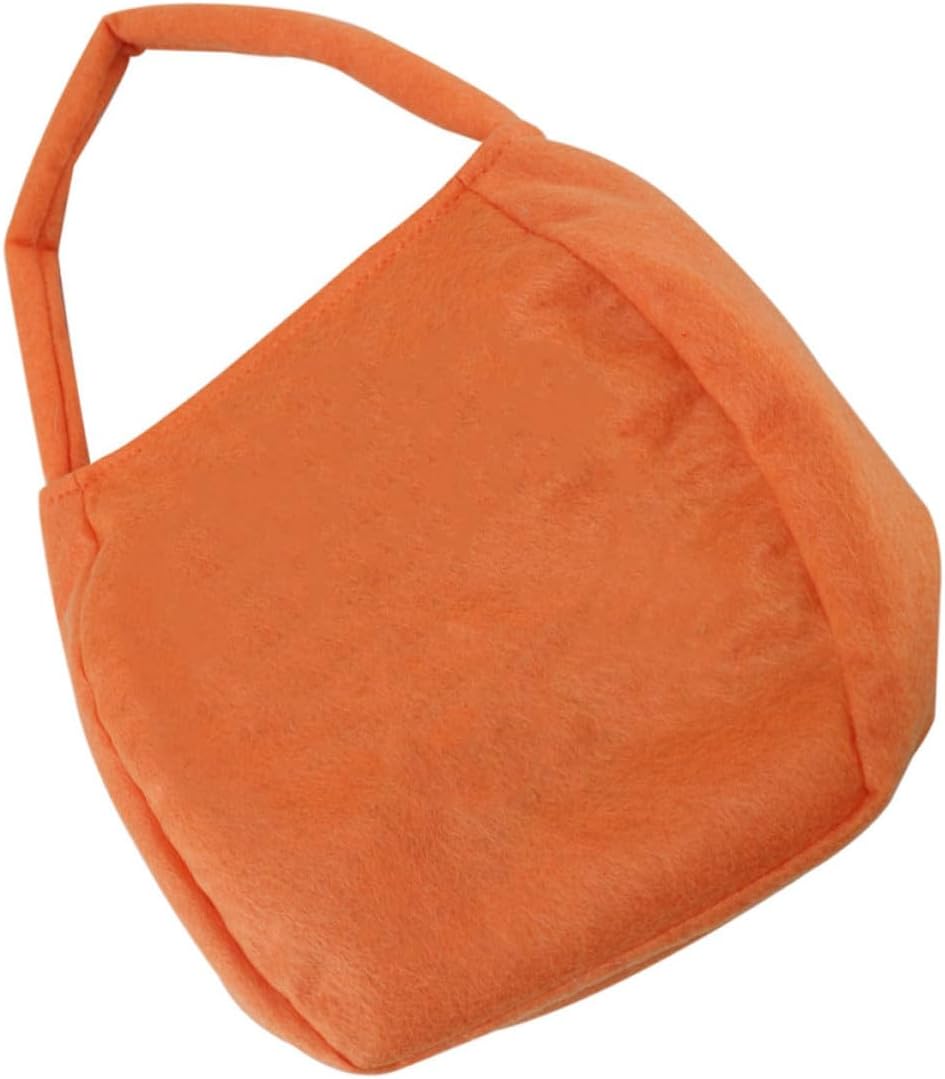 HAPINARY Halloween Candy Bag Plush Orange Bucket Tote for Home Shopping