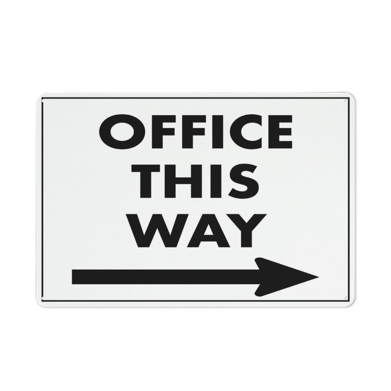 Office This Way (Right Arrow) Sign, 8x12 Inch Outdoor Metal Sign for Business, Workplace, Office, Home, Garden