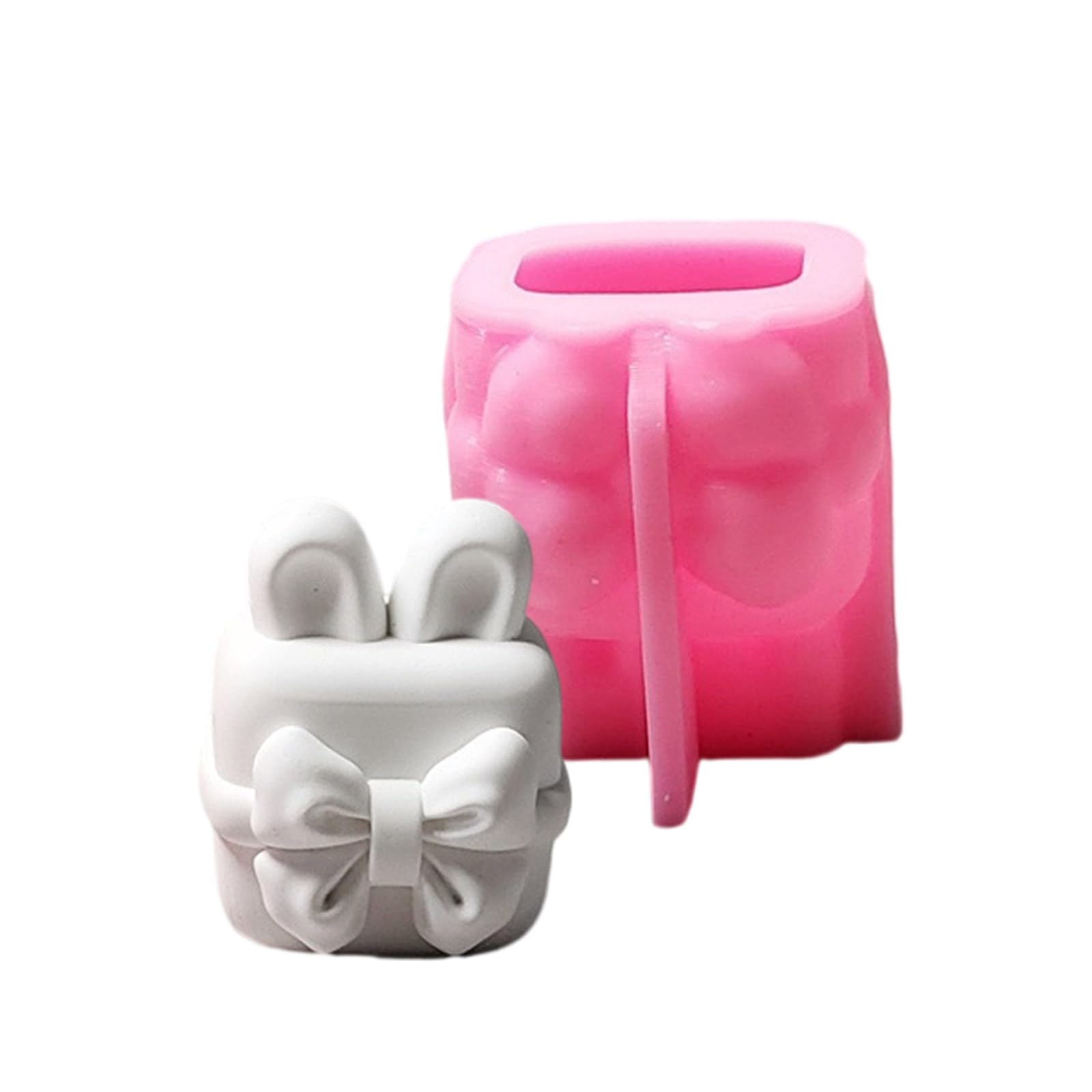 Jazuaiao Bunnies Ear Bowknot Silicone Molds for Soap Rabbits Fondant Silicone Molds for Chocolate Cake Baking Making