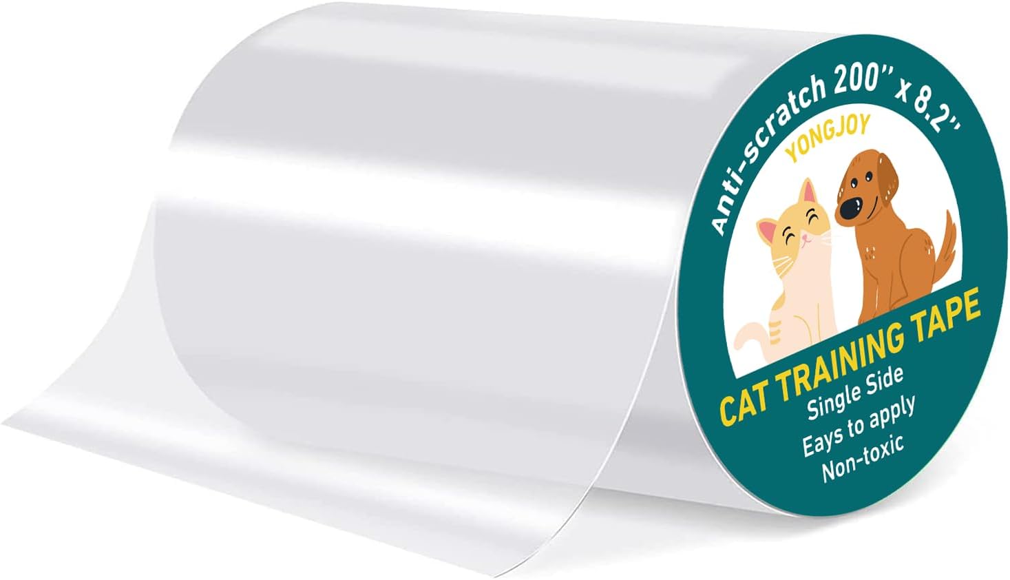 yongjoy Door Protector from Dog Scratching – Cat Scratch Door Frame Single Side Adhesive Protector Anti Dog Scratch Door Guard for Dogs Clear – 200″ x 8.2″