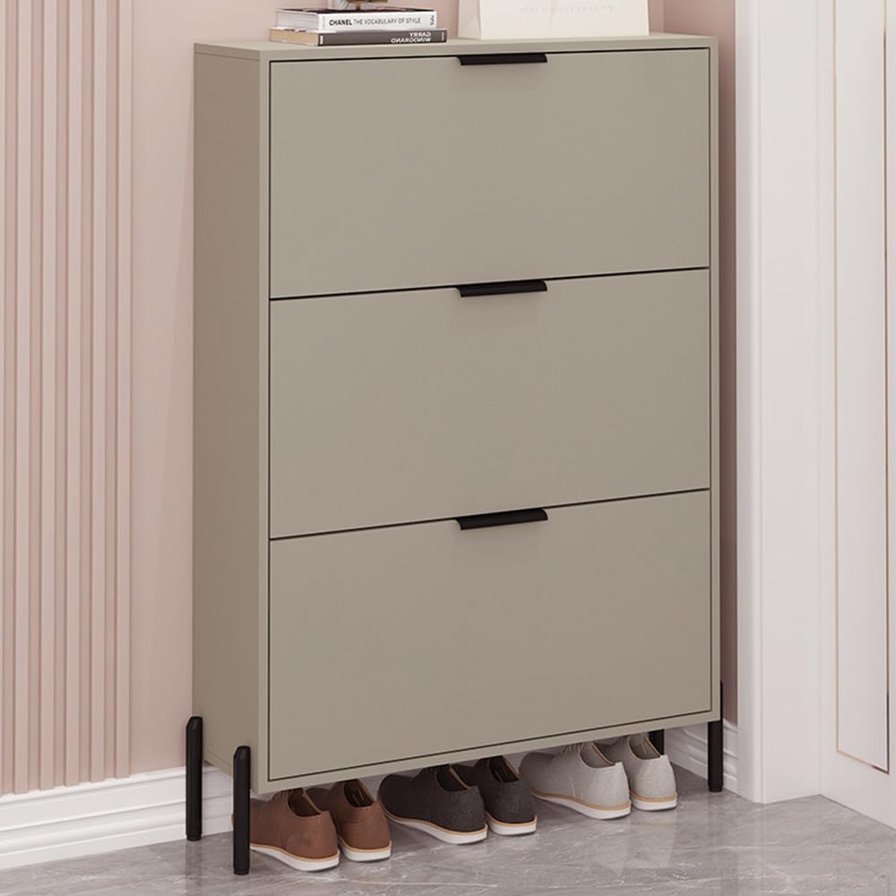 Meuble à chaussures pour entrée étroite en bois à fond ouvert