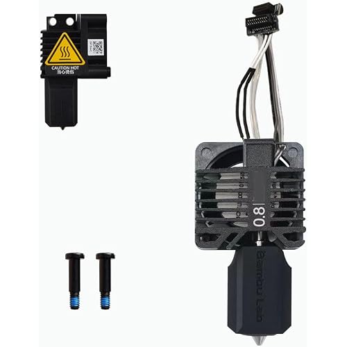 Bamboo Original P1P Hotend P1S Hardened Steel Hotend Kit Set with Fan, Complete Hot End Kit Assembly for Bambu LAB P1S,P1P 3D Printer (0.8MM)