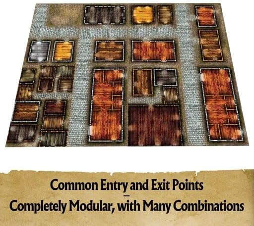 Modulares Mapa Rol Arcknight Cobblestone City 16 mapas modulares RPG en 8 hojas de doble ...