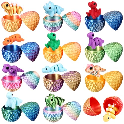 Honoson �C�[�X�^�[�G�b�O 12�Z�b�g 3D�v�����g ���� �C�[�X�^�[�o�X�P�b�g �l�ߕ� 3D�v�����g �h���S���̗� �_��ȃ~�j���� �X�g���X���� �f�X�N�y�b�g �p�[�e�B�[�̌i�i �z�[���f�R���[�V���� (����)