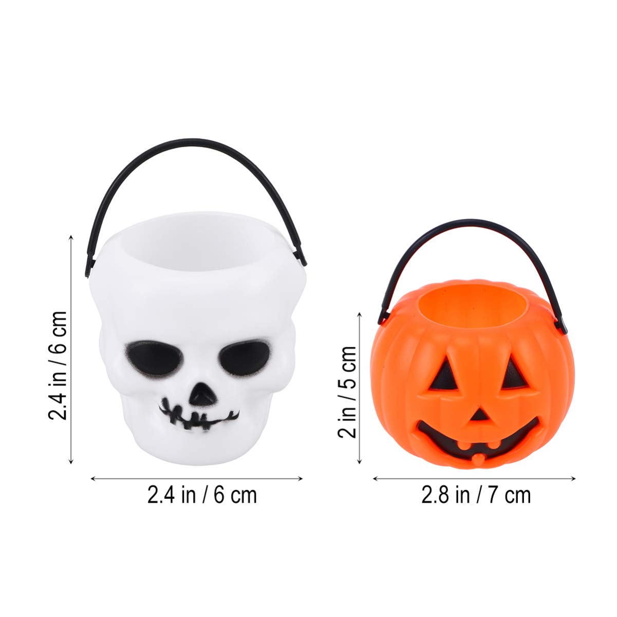 36 sztuk Mini Halloween wiadro z dyni nowość dzieci cukierek lub psikus wiadro czaszka dynia cukierki wiadro uchwyt Decor na impreza z okazji halloween