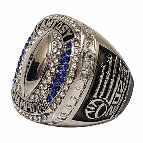 Decade Awards 2023 Fantasy Football Champion Ring - Silver Circle of Victory (MEN's SILVER, 10)