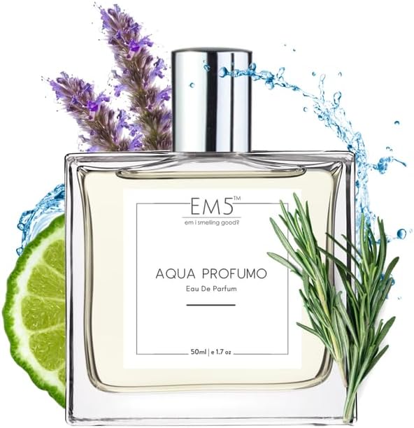 EM5 Aqua Profumo Perfume for Men | Eau de Parfum Spray | Amber Marine Fresh Spicy Fragrance | Luxury Gift for Him