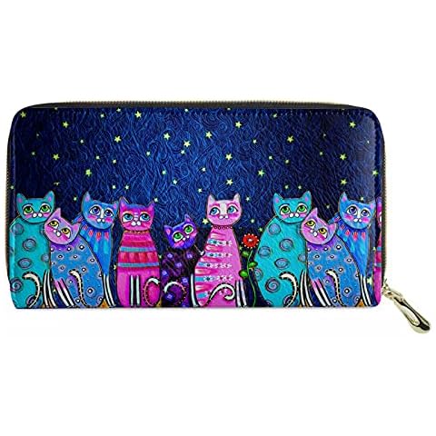 Belidome Cute Cat Leather Purse Wallet for Women Money Card Bag Cover