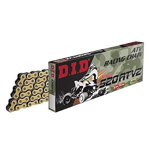 D.I.D Catena 520Atv2 (Gold & Black) - Lunghezza: 78 Maglie con Giunto a Clip (Fj)