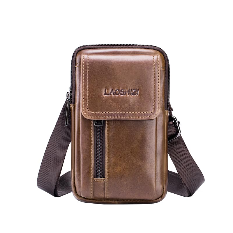 本革スリングバッグ 男女兼用 マルチポケット チェストバッグ クロス