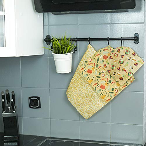 Foto von Bee My Wrap Wachspapier für Lebensmittel, wiederverwendbar, 6 Stck. Zero Waste Baumwoll bienenwachstücher set, für Sandwiches, Käse, Mittagessen und Speiseresten, zur Verwendung im Kühlschrank