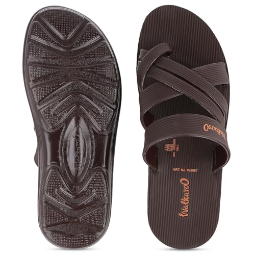 Image of WALKAROO Men's Fashion Sandals with Toe Ring, Cross Straps and Lightweight - W5687