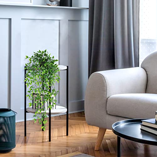 Jpsor 3Pcs Fake Hanging Plants, Artificial Hanging Plants Kit, Potted Greenery Faux Eucalyptus Vine Golden Pothos Mandala Vine In Black Pot For Wall Room Patio Office Table Decor #TOP6