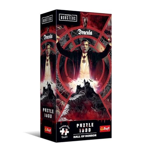 Trefl Premium Plus Quality - Hall of Horror Puzzle: Dracula – 1 000 pièces, Une série imprégnée d'horreur et d'atmosphère Sombre, pour Les Adultes et Les Enfants âgés de 14 Ans et Plus
