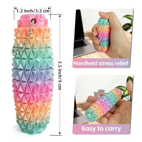 Image of 6PCS Little Pain Relief, 3D Printed Fidget Toys (Color A) | Unique Texture Grip Keychains for Stress Relief, Novelty Desk Toy Gift (14+)
