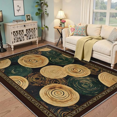 Tapis abstract spirale orbs moderne salon profil bas 160x230 - 2