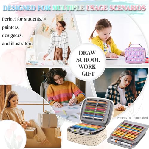 Image of VX VONXURY Large Pencil Case, 54-Slot Colored Pen Pouch 2 Removable Sleeves