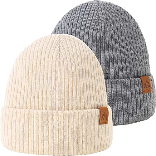 Image of Moon Kitty 2PCS Baby Beanie Soft Toddler Beanie Warm Knitted Infant Winter Hats for Baby Boys