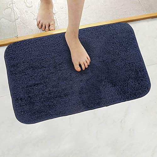 Image of Door Mats for Home | Door Mats for Home Entrance | Door Mat for Bathroom| Soft & Super Absorbent Mats for Shower | Washable, Non-Slip & Quick-Drying Mats (Pack of 2) (Dark Blue)