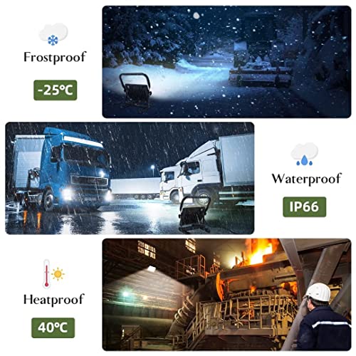 Led Portable Flood Light, 60W 6000K Led Work Light, Ip66 Waterproof Job Site Worklight With Stand, Construction Light For Camping, Workshop, Site, Garage, Jetty, Construction Site #TOP5