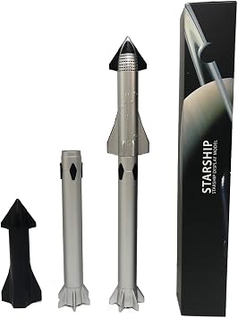 suliutoys 1375 SpaceX Starship Rocket Model, Metal Alloy Diecast Super Heavy Big Falcon Rocket Static Model Starship Rocket