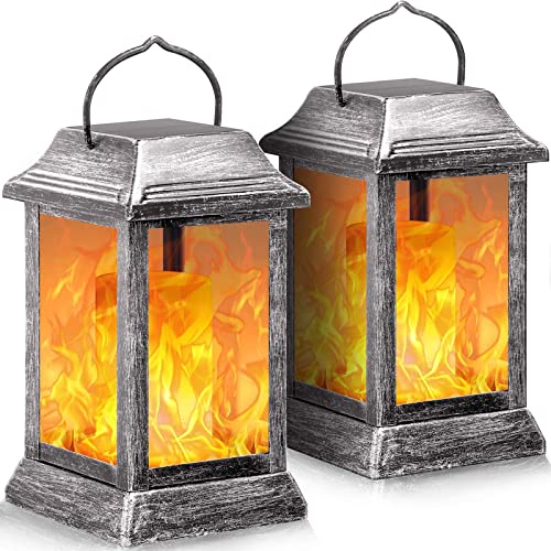 TomCare Solar Lights: Illuminate Your Garden with a Flickering Metal Flame Lantern