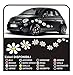 Kit adesivi 18 MARGHERITE adesivi fiori car Flowers stickers (BIANCO)