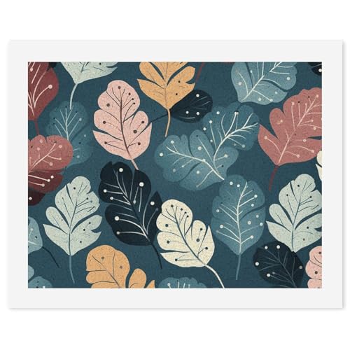 Kit de pintura por números para adultos principiantes de hojas lindas con lienzo y óleos