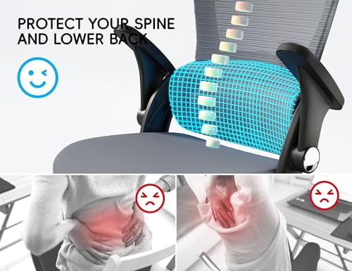 Image of TRALT Office Chair - Ergonomic Office Chair with Back Support, Home Office Desk Chairs, 330lbs Wide Seat Big and Tall Office Chairs with Headrest, Comfy Desk Chairs (Grey Black)