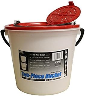 50165 10 Quart Bait Bucket-2 Piece, White/Red