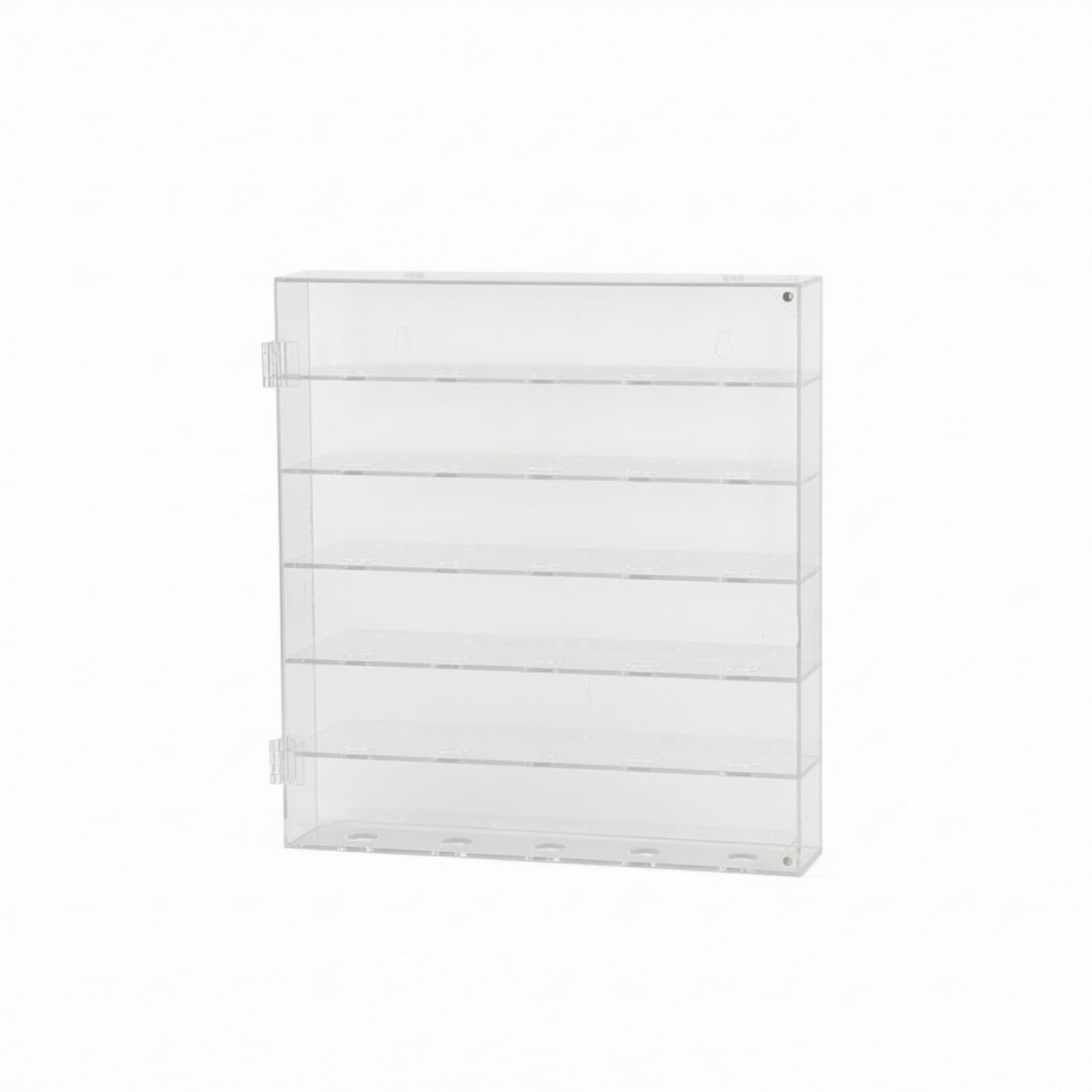 Vitrina Acrílica Transparente Caja Expositora Estuche Organizador Soporte con Puerta Lateral Apertura con Bisagras Protección Antipolvo Grados Montaje , 30 Bolas