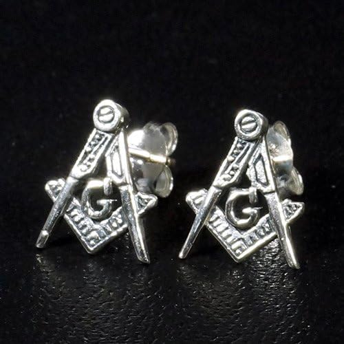 Amazon フリーメイソン シンボル スターリングシルバー ピアス ペア 対 セット ピアスキャッチ 通販