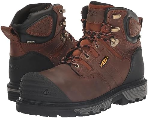 KEEN Utility Men's Camden 6" Composite Toe Waterproof Heavy Duty Work Boots, Leather Brown/Black, 11 Wide | Image 6