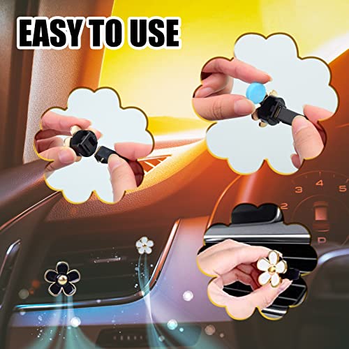 Dedc Car Air Fresheners, 6 Pcs Car Scents Air Freshener, Car Vent Clip Air Freshener, Flower Air Freshener Car Clips, Black & White #TOP7