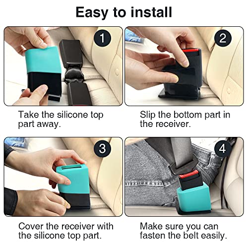 Morlike Living Silicone Belt Buckle Holder Booster (Mint,2 Pack)