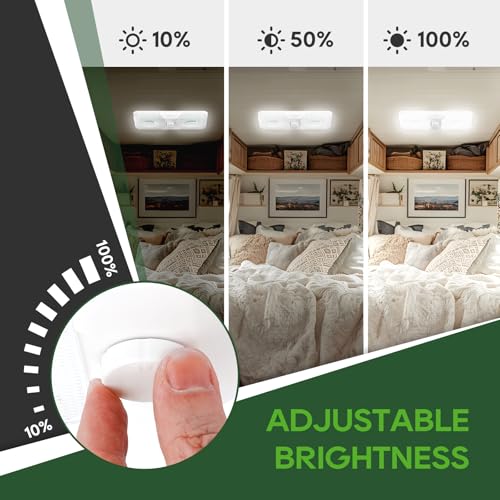 RVGUARD 12V LED Ceiling Lights, 6500K Cold White, Adjustable Brightness, RV, Trailer, Camper Van, 5 Pack