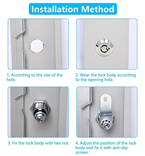 Jiozermi 2 Pack 0.55" (14Mm) Cabinet Cam Lock Set, Drawer Locks, Cylinder Cam Locks With Keyed Alike For Drawer, Cabinet, Mailbox,Tool Box, Rv Door #TOP5